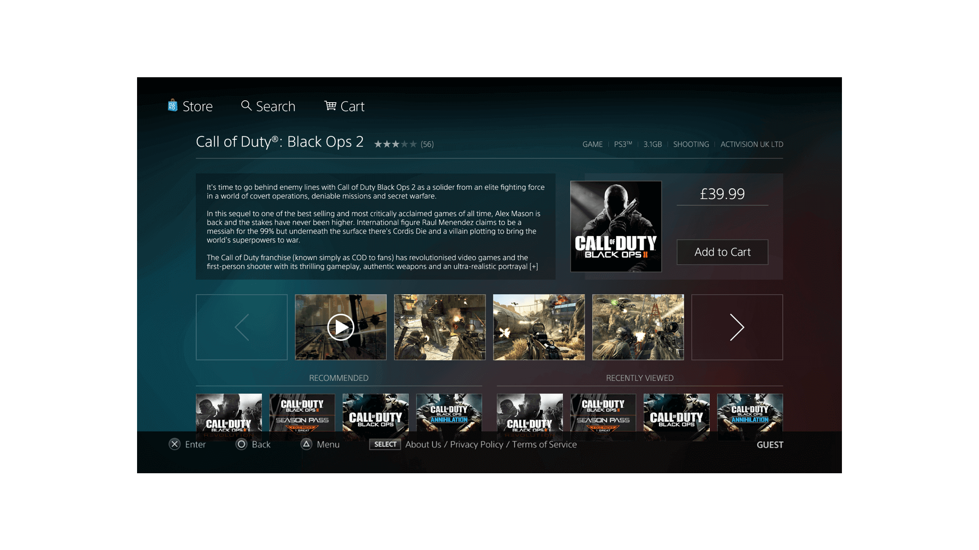 PlayStation Store UI product page concept