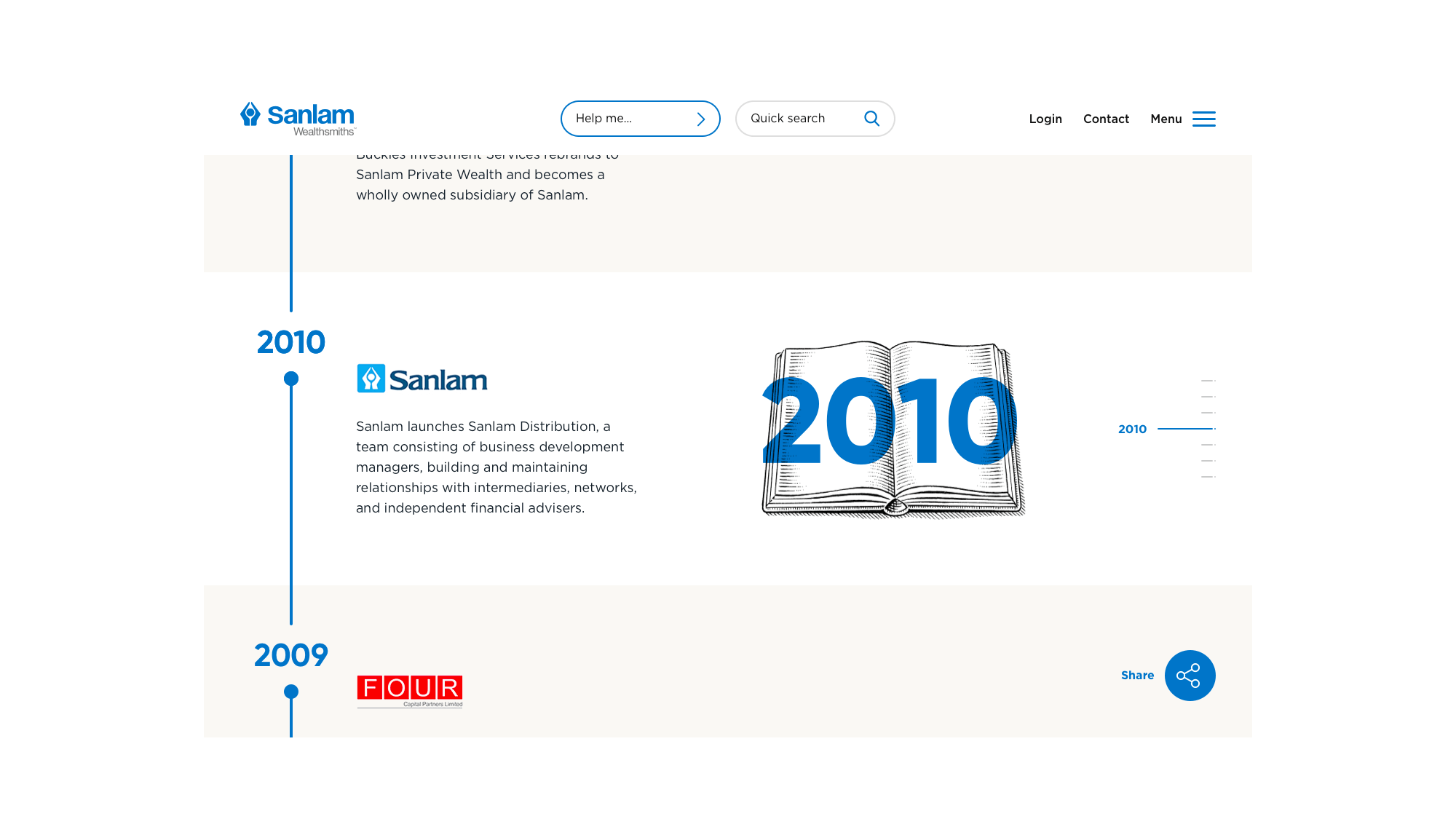 Sanlam's company history page
